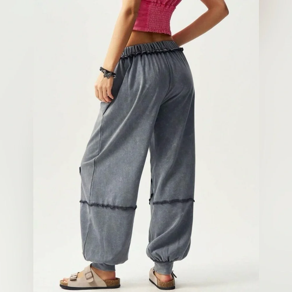 Gray Floral Women's Pants - Picture 3 of 9